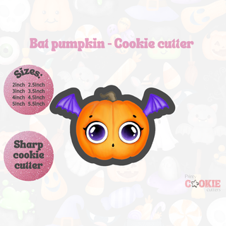 bat haloween pumpkin cookie cutter halloween cutters hallowen dough sugar mold 3d print model - Mito3D