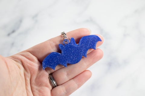 bat keychain animal key chain simple accessory kids cute halloween goth silhouette 3d print model - Mito3D