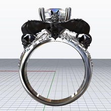 bat ring halloween cad design jewelry handmade stones diamonds bats gothic 3d print model - Mito3D
