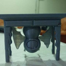 bat under table art sculptures 3d print model - Mito3D