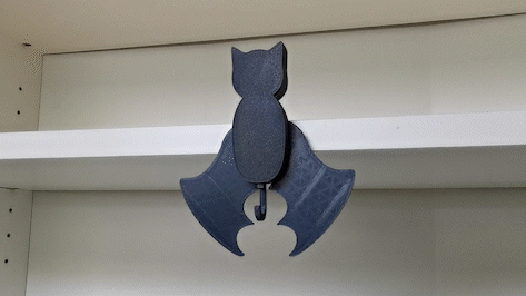 murciélago pared llave percha decoración Víspera Santos gancho mecanismo batman lindo Arte juguete animal 3d print model - Mito3D