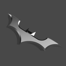 batarang v10 fashion emblem logo cosplay jason todd robin batman red hood 3d print model - Mito3D