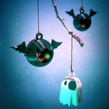 batball ghostglobe a casa bauble recipiente decoração o dia das bruxas do feriado 3d print model - Mito3D