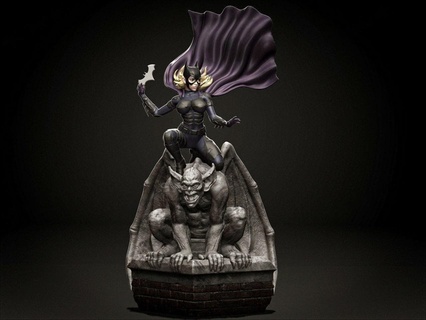 Batgirl Statue Teufel 3d Drucken Draufgänger rote Teufelshund grausam Teufelseier weinen rotteufel trägt Prada blaue Sonnenuhr 3d print model - Mito3D