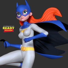 batgirl stylisé art de batman le chevalier dc marvel fanart bande-dessinée 3d print model - Mito3D