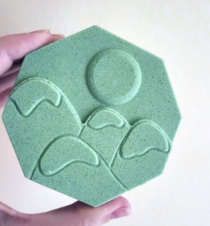 bath bomb mold hybrid mountain scenery mould hill hiking cartoon cute hexagon 3d print model - Mito3D