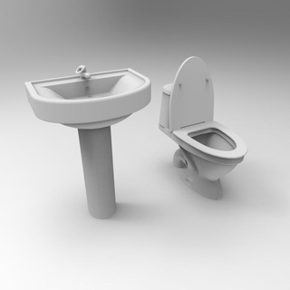 banheiro mobília 1 35 escala diorama acessório lavabo interior Projeto plástico equipamento isolado escalomodelo 3dprintable acessórios miniaturas lavatório família arquitetura 3d print model - Mito3D