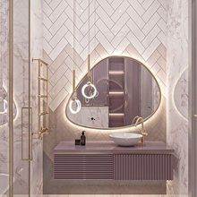 baño rosado arquitectura habitación espejo agua menaje lavabo pared ducha mar Oceano residencial espacio familia Rosa interior 3d print model - Mito3D