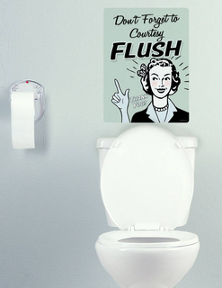 bathroom rules flush retro decor 3d printer 3d print model - Mito3D