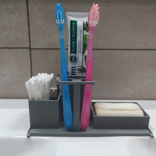 set de baño cepillo dientes jabón casa el titular conjunto 3d print model - Mito3D