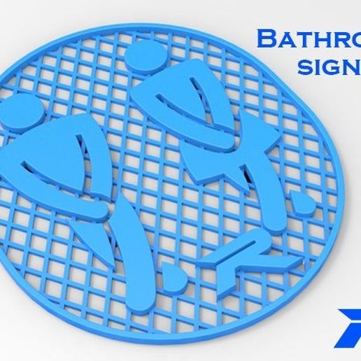 bathroom sign water closet 3D print model - Mito3D