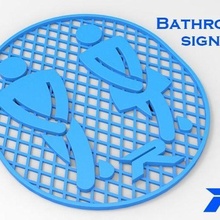 bathroom sign water closet 3d print model - Mito3D