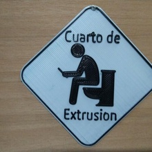 bathroom sign extrusion area room shitting 3d print model - Mito3D
