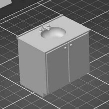 bathroom sink & cupboard architecture buildings structures 3d print model - Mito3D