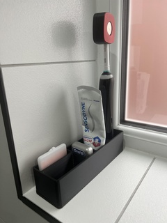 baño ordenado dental oral hogar casa dientes eléctrico cepillo soporte pasta seda floja sensodino 3d print model - Mito3D