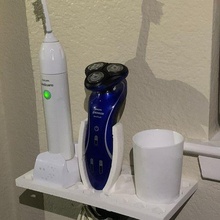 banyo diş fırçası raf araç elektrik Norelco sonicare Kulp destek 3d baskı 3d print model - Mito3D