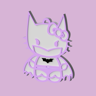 batkit portachiavi Batman Ciao gattino chiave anelli costruire batikità supereroe ragazza bambino 3d print model - Mito3D