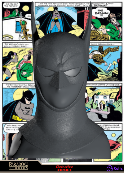 batman-1st 1939 ft caped crusader cowl 3d model art batman1st 3d print model - Mito3D