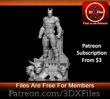 batman arkham chevalier statue 3d fichier art impression imprimé douane figure 1 6 échelle dc bandes dessinées vidéo jeu collectionner modèle actif 3d print model - Mito3D