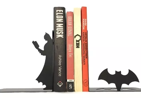 batman libro soporte sujetalibros bookholder libros apoyo 3d print model - Mito3D