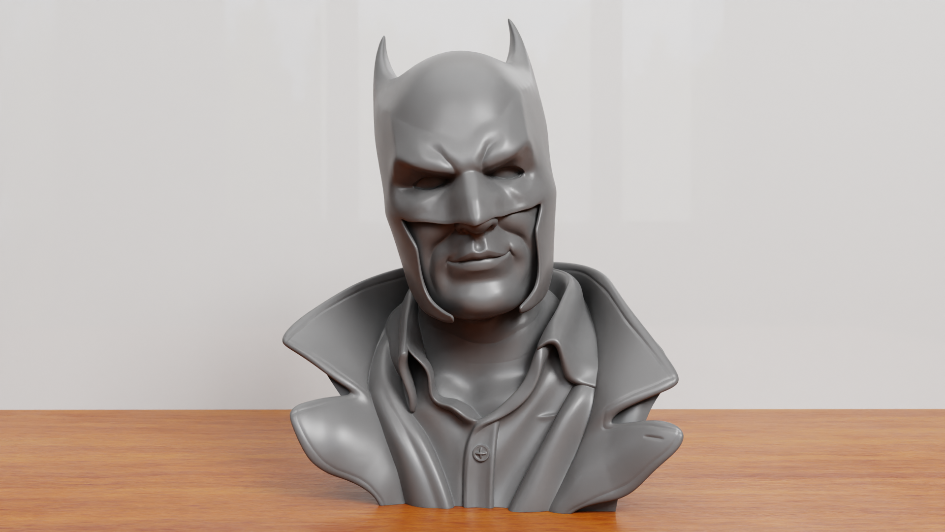 batman bust dc dccomic comic superhero hero darkknight zbrush lightwave substancepainter art 3d statue anatomy bruce wayne robert 3D print model - Mito3D