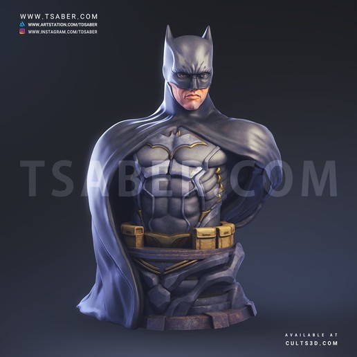 batman bust - dc collectibles art comic book superhero scultpure joker gotham character 3dprint 3D print model - Mito3D
