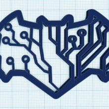 batman circuit logo various akarm 3d print model - Mito3D