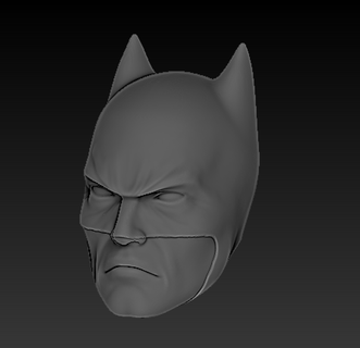 batman quadrinho cabeça esculpida jogos batman dc quadrinho bruce Wayne 3d print model - Mito3D