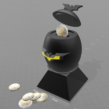 batman egg piggy bank gadget comics superhero psl money anime toy art 3d print model - Mito3D