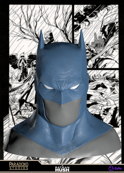 batman sus jim lee kukuletası sanat gotham jimlee bruce wayne dc çizgi romanları 3d print model - Mito3D