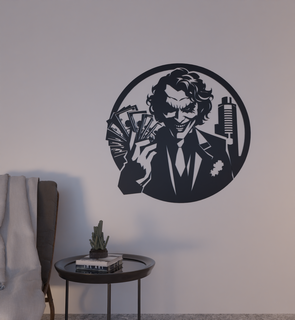 Batman Joker Gesicht dc 2d Mauer Kunst Dekoration Silhouette Wunder ucm Zuhause Haus Innere 3d print model - Mito3D