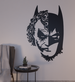 batman joker visage dc 2d mur art décoration silhouette merveille ucm Accueil maison intérieur 3d print model - Mito3D