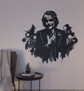 batman joker face dc 2d wall art Art decoration silhouette marvel ucm home inteior 3d print model - Mito3D