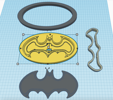 Batman LED Zeichen Halter Unterstützung Inlay Diffusor Magnet Löcher dc Universum Comics 3d print model - Mito3D
