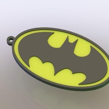 batman logo keychain key ring chain video games game 3d print model - Mito3D