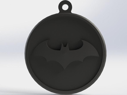 batman logo keychain arkham comic superhero dc key night knight bat medal 3d print model - Mito3D