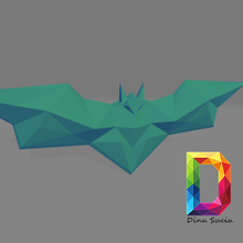 logotipo do batman lowpoly a arte deco decoração morcego baixa contagem de polígonos brinquedo 3d print model - Mito3D