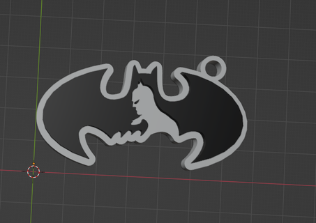 Batman logo silhouette portachiavi pipistrello uomo 3d print model - Mito3D