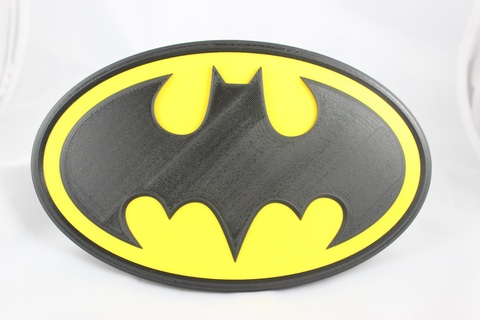 batman logo mur assiette caché boîte espace rangement plaque signe 89 3d print model - Mito3D