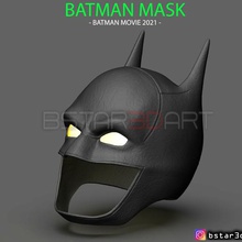 batman mask - robert pattinson 2021 dc comic art la maschera casco cosplay cavaliere oscuro joker testa joaquin phoenix pjoenix capitano ironman fumetti marvel darknight viso 3d print model - Mito3D