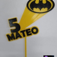 Batman Mateo Signal Topper Geburtstag Kuchen Poster Schläger bauen namens 3d print model - Mito3D