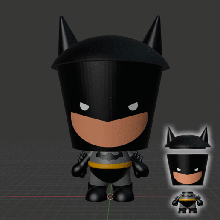 batman peke various corn popcorn big head toy figure dc character dark 3d print model - Mito3D