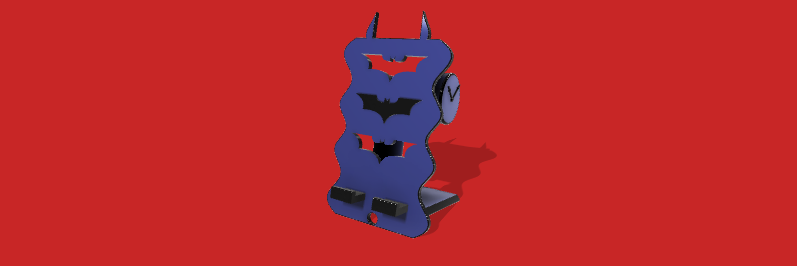 Batman Telefono orologio titolare supporto eroi dc i fumetti nero meraviglia personalizzato chicche Calvo topo 3d print model - Mito3D
