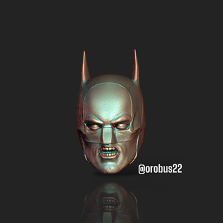 batman screaming Game actionfigure 3d head headsculpt actor mcfarlane pattinson orobus dc orobus22 3d print model - Mito3D