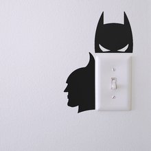 Batman silhouette parete arte luce interruttore decorazione 3d print model - Mito3D