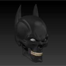 batman skull v2 art dc dark knight bat bust decoration comic book high poly 3d print model - Mito3D