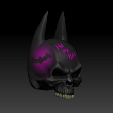 batman cráneo juego poli de alta el libro historietas la decoración art busto bate caballero oscuro dc 3d print model - Mito3D