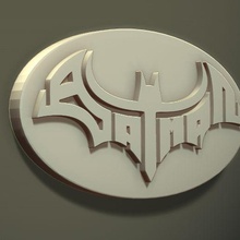 Batman etichetta stilizzato arte portachiavi modello 3d print model - Mito3D