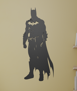 batman pared Arte láser corte mural obra arte superhéroe dc historietas bruce Wayne Gotham vigilante justicia murciélago señal cómic libro oscuro Caballero silueta 2d diseño 3d print model - Mito3D