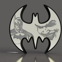 batman pared lámpara logo jugador guasón bufón superhéroes heroes lamparas decoración jugadordecor 3d print model - Mito3D
